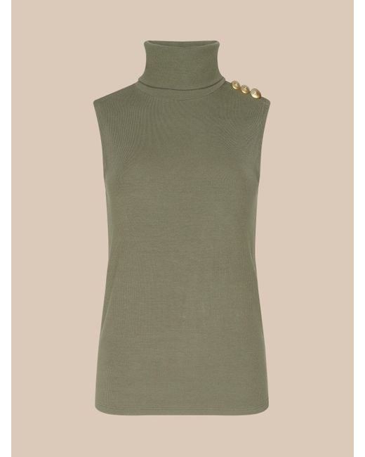 L'Agence Green Ceci Sleeveless Turtleneck