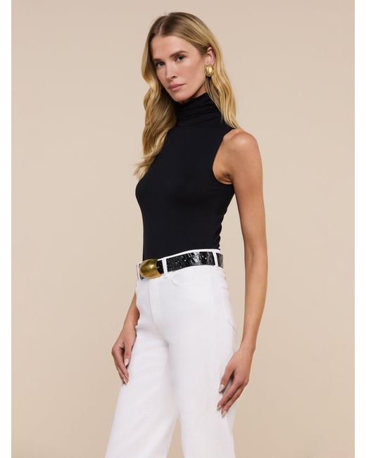 L'Agence Blue Ceci Sleeveless Turtleneck