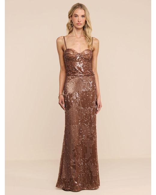 L'Agence Brown Lior Sequin Top
