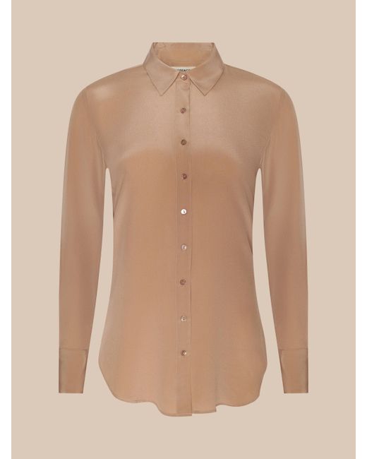 L'Agence Blue Babette Silk Blouse Top