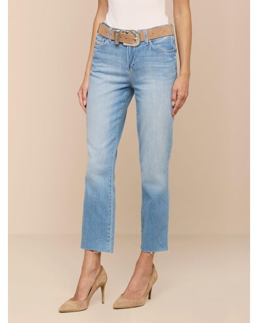 L'Agence Blue Sada Cropped Slim-Leg Jean
