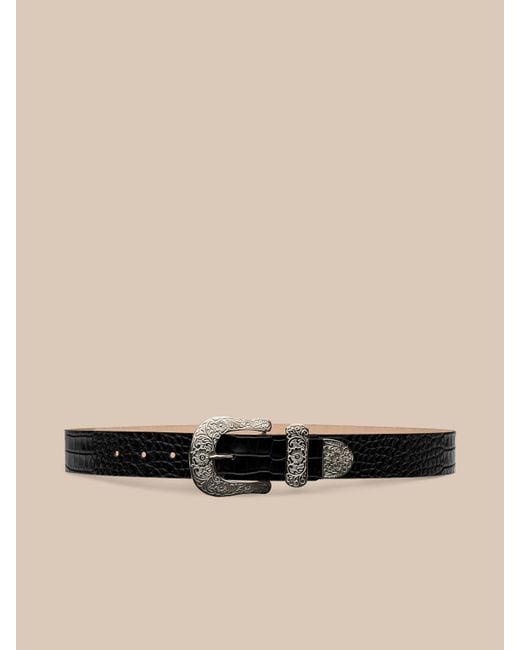 L'Agence Black Otera Leather Belt