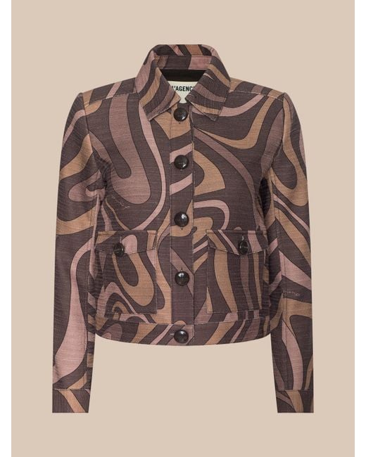 L'Agence Brown Nyx Cropped Jacket