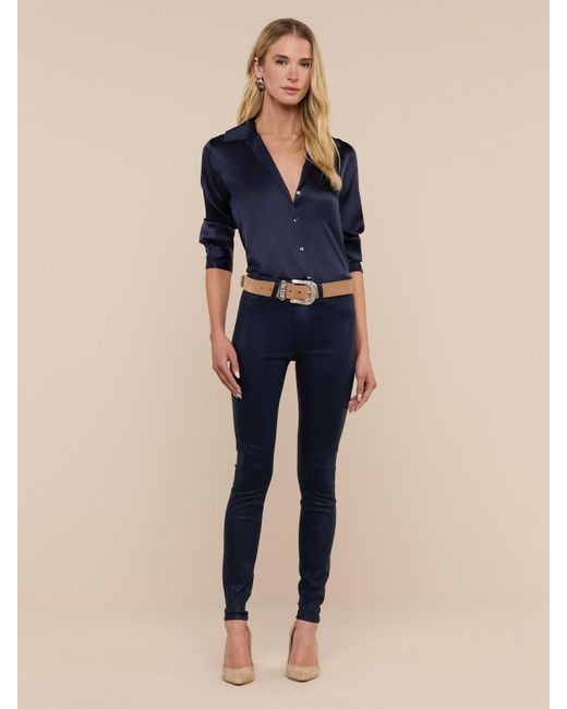 L'Agence Blue Marguerite Coated Jean