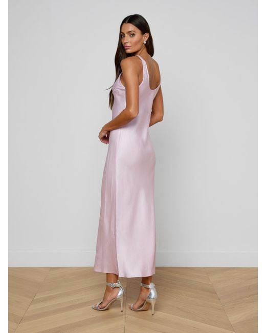 Robe Longue En Satin Akiya, Lilas Glacé L'Agence en coloris White