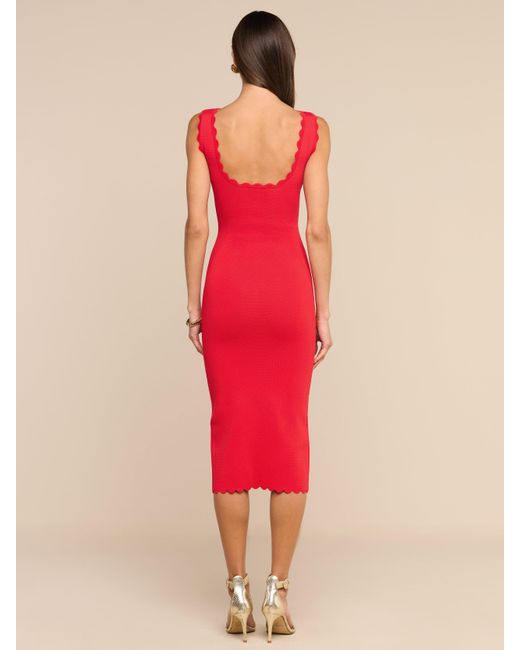 L'Agence Red Romona Knit Dress