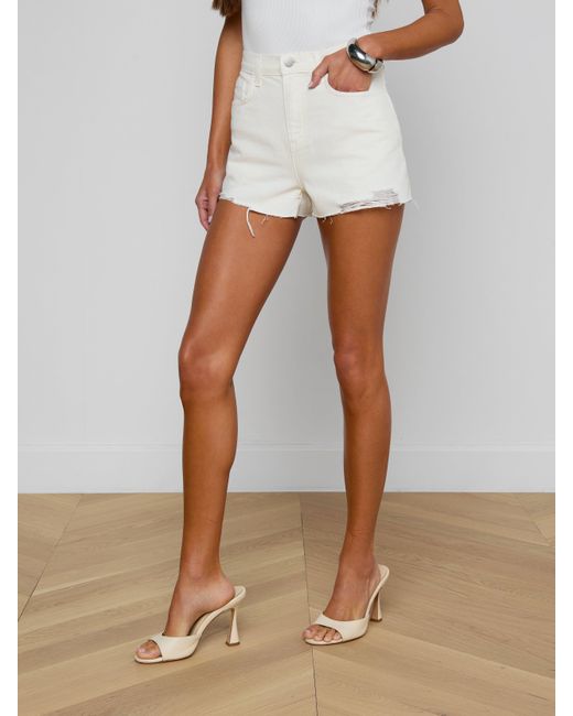 L'Agence White Clark Distressed Jean Short
