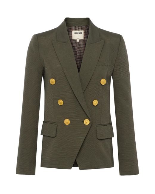 Blazer Croisé Kenzie, Foncé/Motif Pied-De-Poule L'Agence en coloris Green