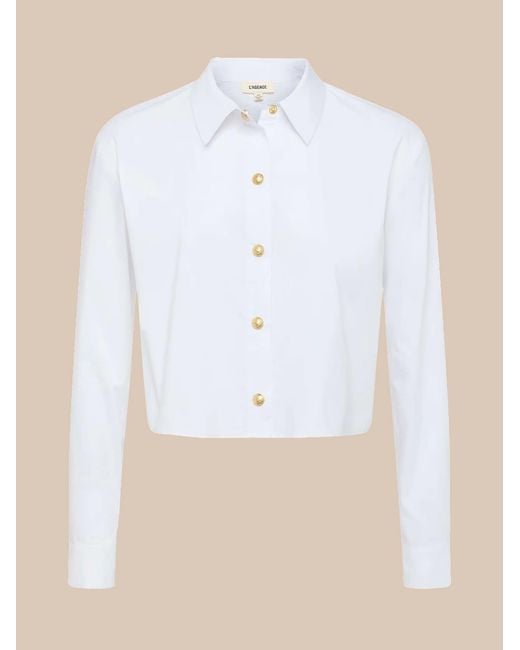 L'Agence White Cosette Button-Down Shirt