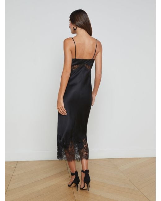 L'Agence Scotly Silk Lace Dress | Lyst UK