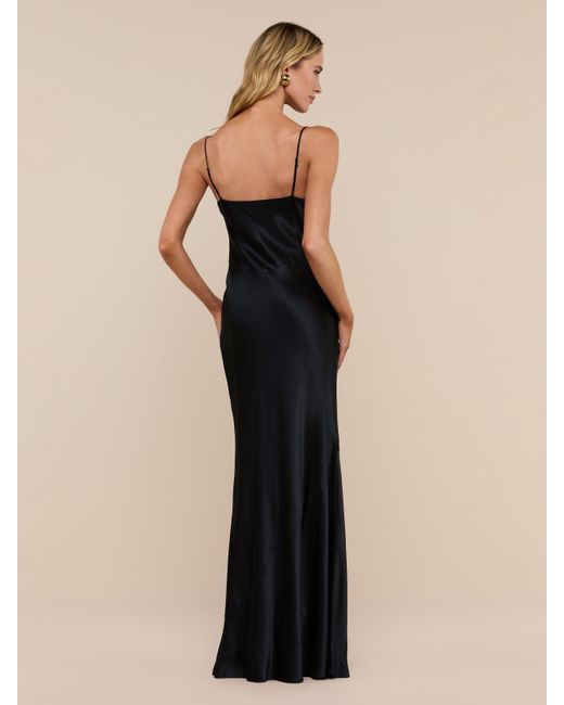 L'Agence Black Serita Silk Slip Dress