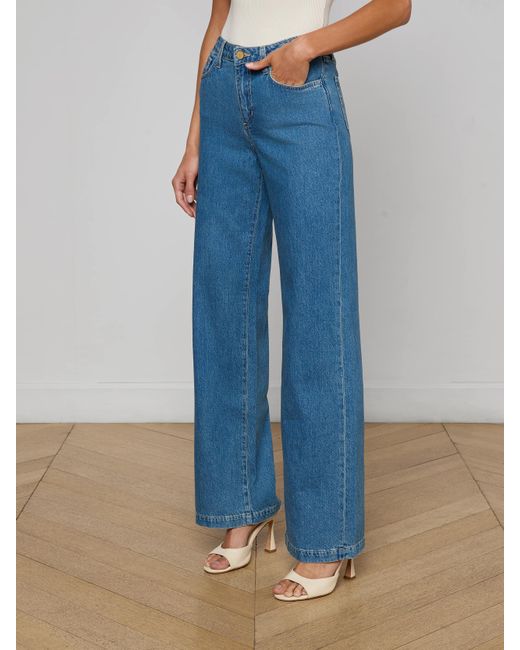 L'Agence Blue Scottie Wide-Leg Jean