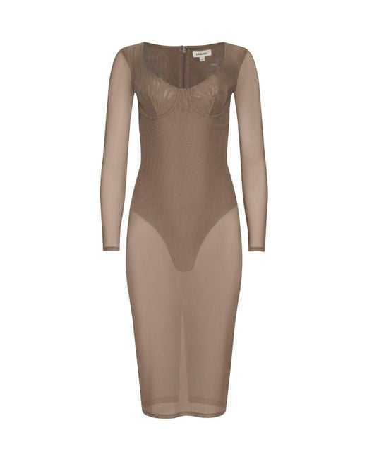 L'Agence Multicolor Sorella Mesh Midi Dress
