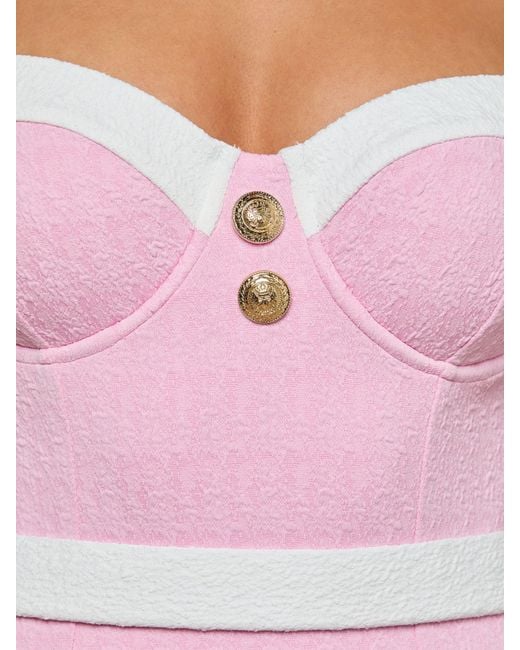 L'Agence Pink Amie Bandeau One-Piece Swimsuit