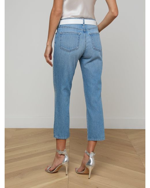 L'Agence Blue Thalina Cropped Stovepipe Jean