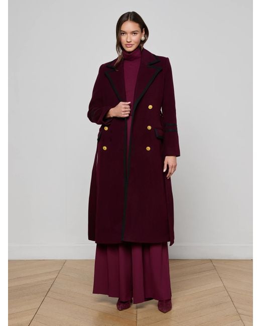 Manteau Long Irene, Bordeaux Foncé L'Agence en coloris Red