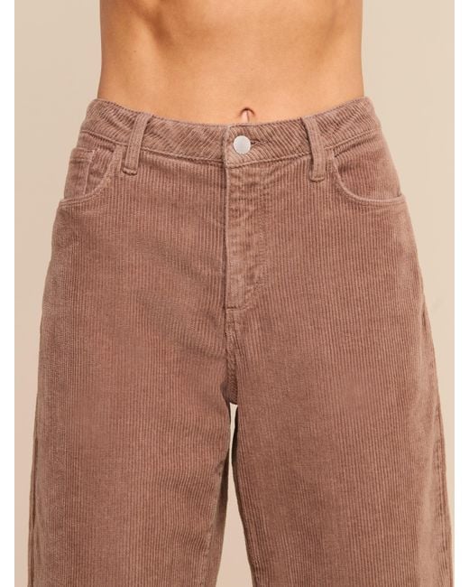 L'Agence Brown Mallis Corduroy Bow-Leg Pants