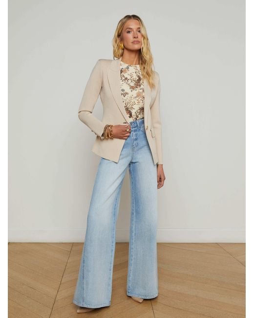 L'Agence Blue 'Agence Chamberlain Knit Blazer
