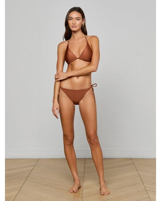 L'Agence Brown Annabelle Triangle Bikini Top