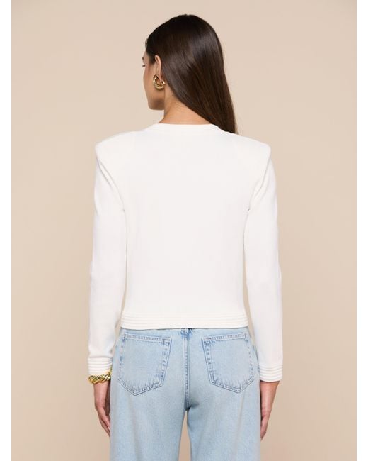L'Agence Blue Patsy Cropped Cardigan