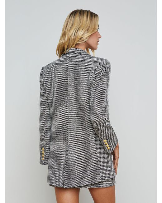 L'Agence Gray Riva Oversized Knit Blazer