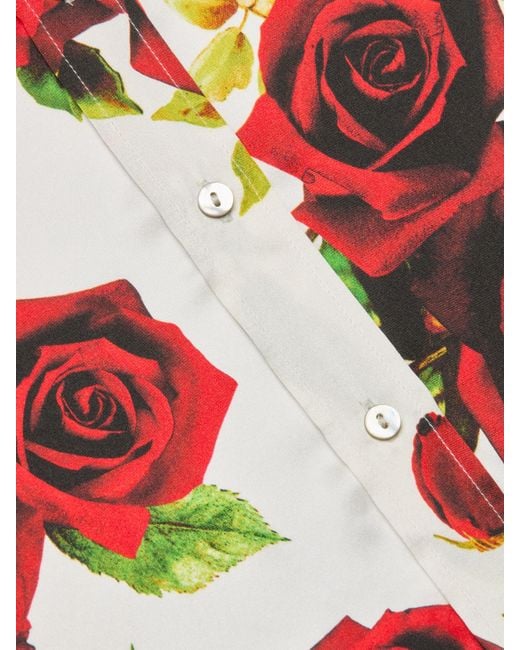 Chemisier En Soie Dani, Blanc Avec Un Imprimé Roses Rouges Romantique L'Agence en coloris Multicolor