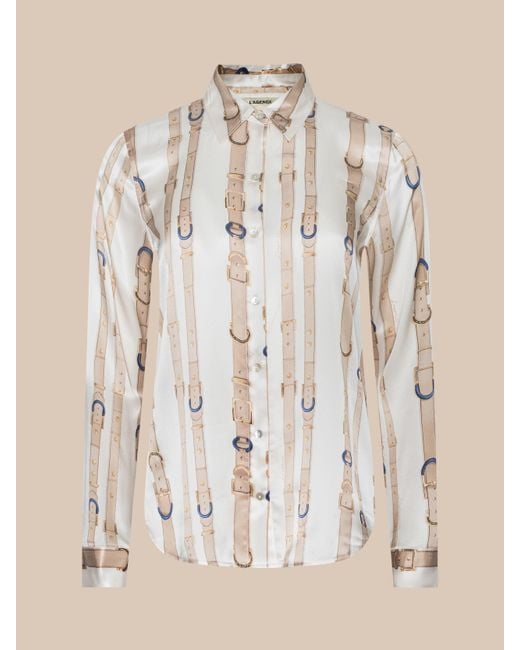 L'Agence Natural Tyler Silk Blouse Top