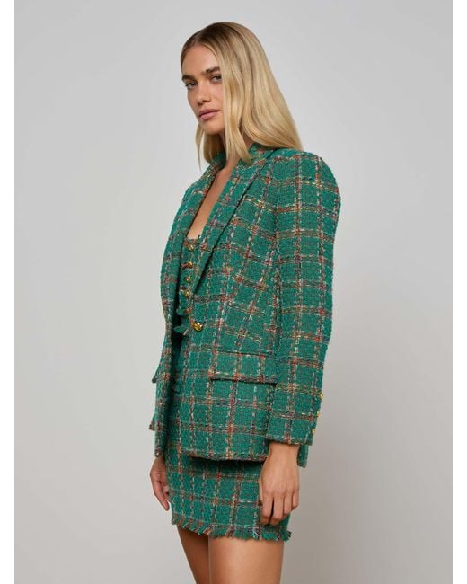 L'Agence Green Gweny Tweed Blazer