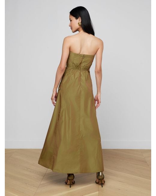 L'Agence Green Nessa Strapless Gown