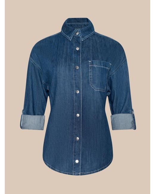 L'Agence Blue Jorah Oversized Shirt