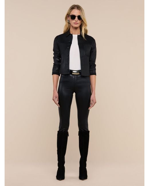 L'Agence Blue Janelle Coated Jacket