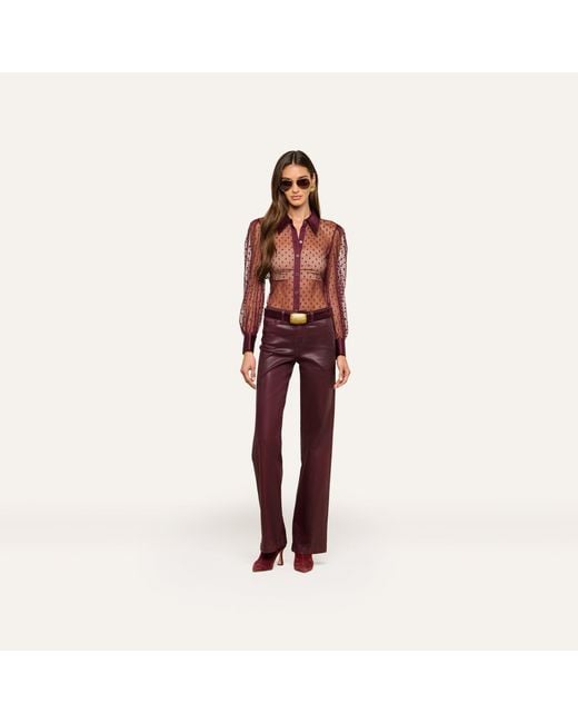 L'Agence Purple 'Agence Sophie Swiss Dot Blouse Top
