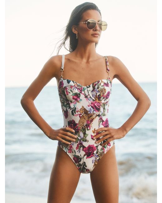 L'Agence Multicolor Amie Bandeau One-Piece Swimsuit