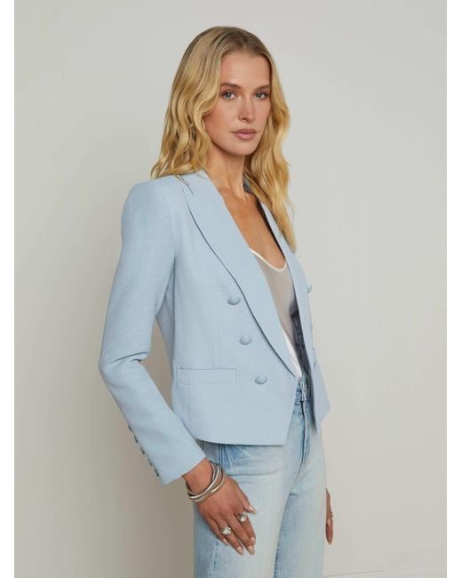 L'Agence White Brooke Open-Front Blazer