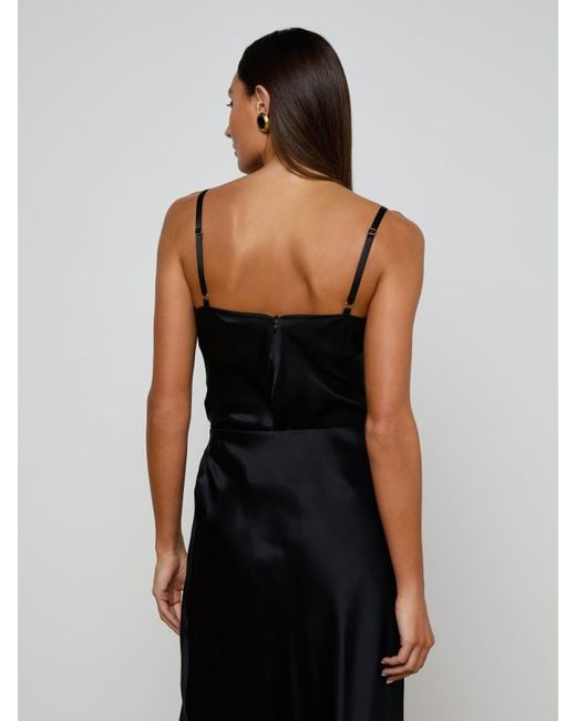 L'Agence Black Orlina Silk Camisole