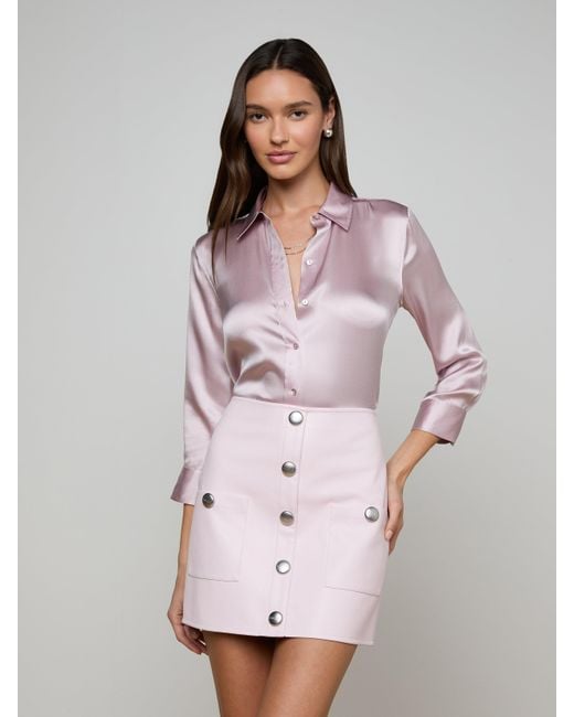 Chemisier En Soie Dani, Lilas Glacé L'Agence en coloris Pink