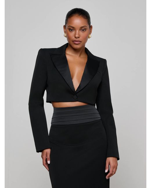 L'Agence Gray Daxton Cropped Blazer