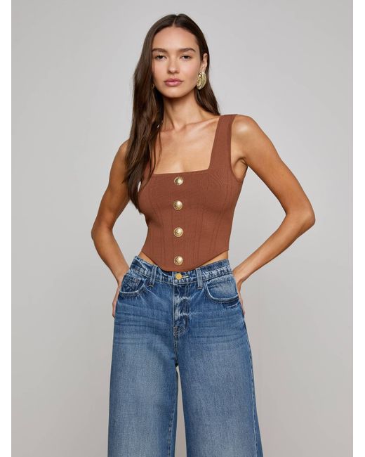 Top Saga, Brun Sépia/Doré L'Agence en coloris Blue