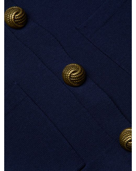 Cardigan À Épaulettes Oversize Britt, Bleu Nuit/Doré L'Agence en coloris Blue