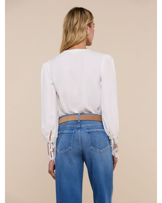 L'Agence White Ava Blouse