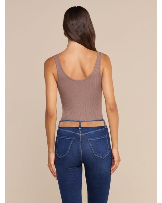 L'Agence Brown Nica Scoopneck Bodysuit