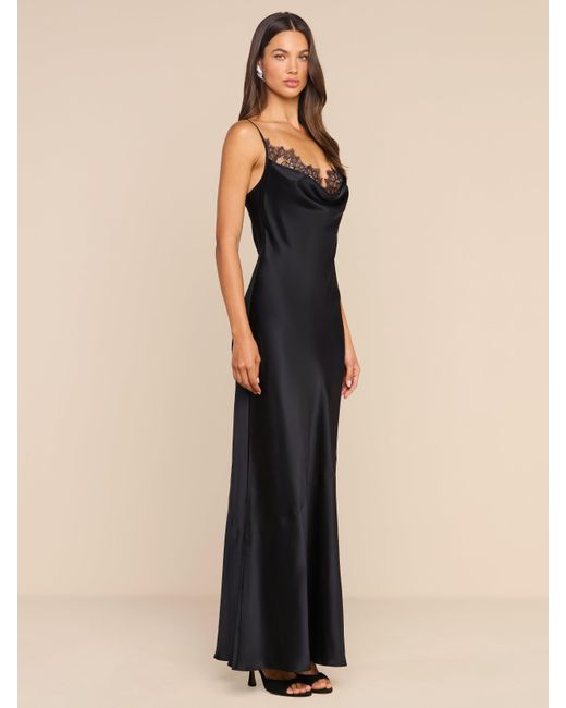 L'Agence Black Selene Silk Gown