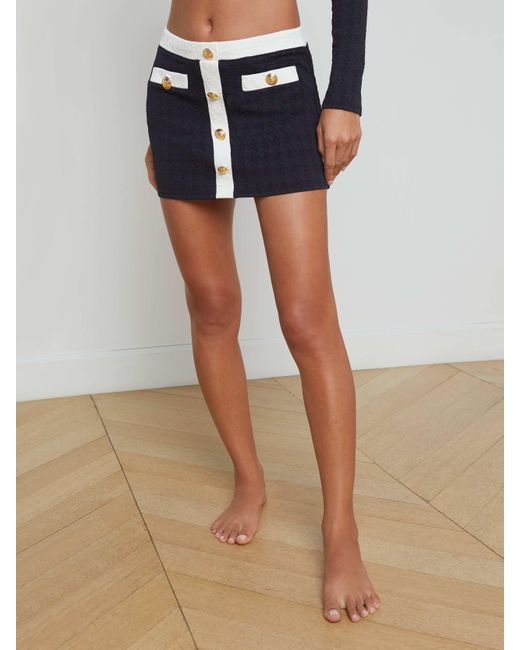 L'Agence Black Coco Color Blocked Skirt Cover Up