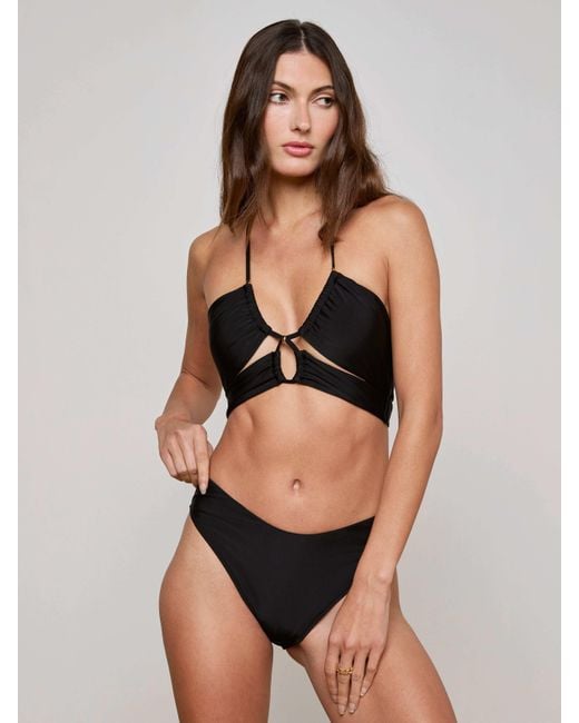 L'Agence Black Sirena Halter Bikini Top