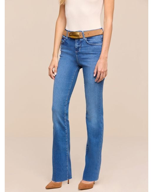 L'Agence Blue Petite Ruth Straight-Leg Jean