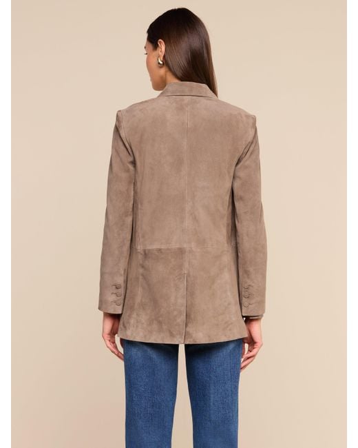 L'Agence Brown Aimee Oversized Suede Blazer