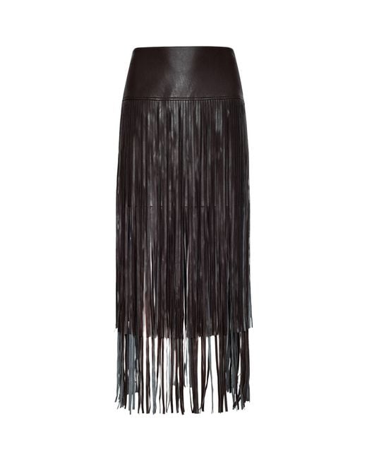 L'Agence Black Karolina Fringe Skirt