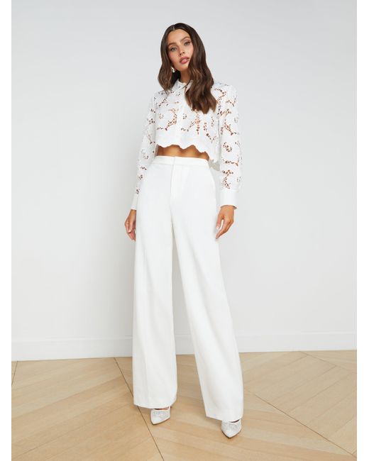 Chemisier Court En Dentelle Seychelle, Blanc L'Agence en coloris White