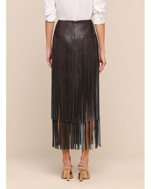 L'Agence Black Karolina Fringe Skirt