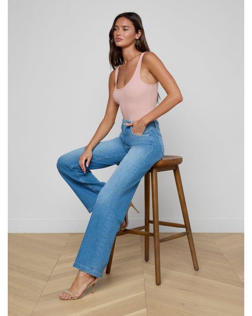 L'Agence Blue Clayton Wide-Leg Jean